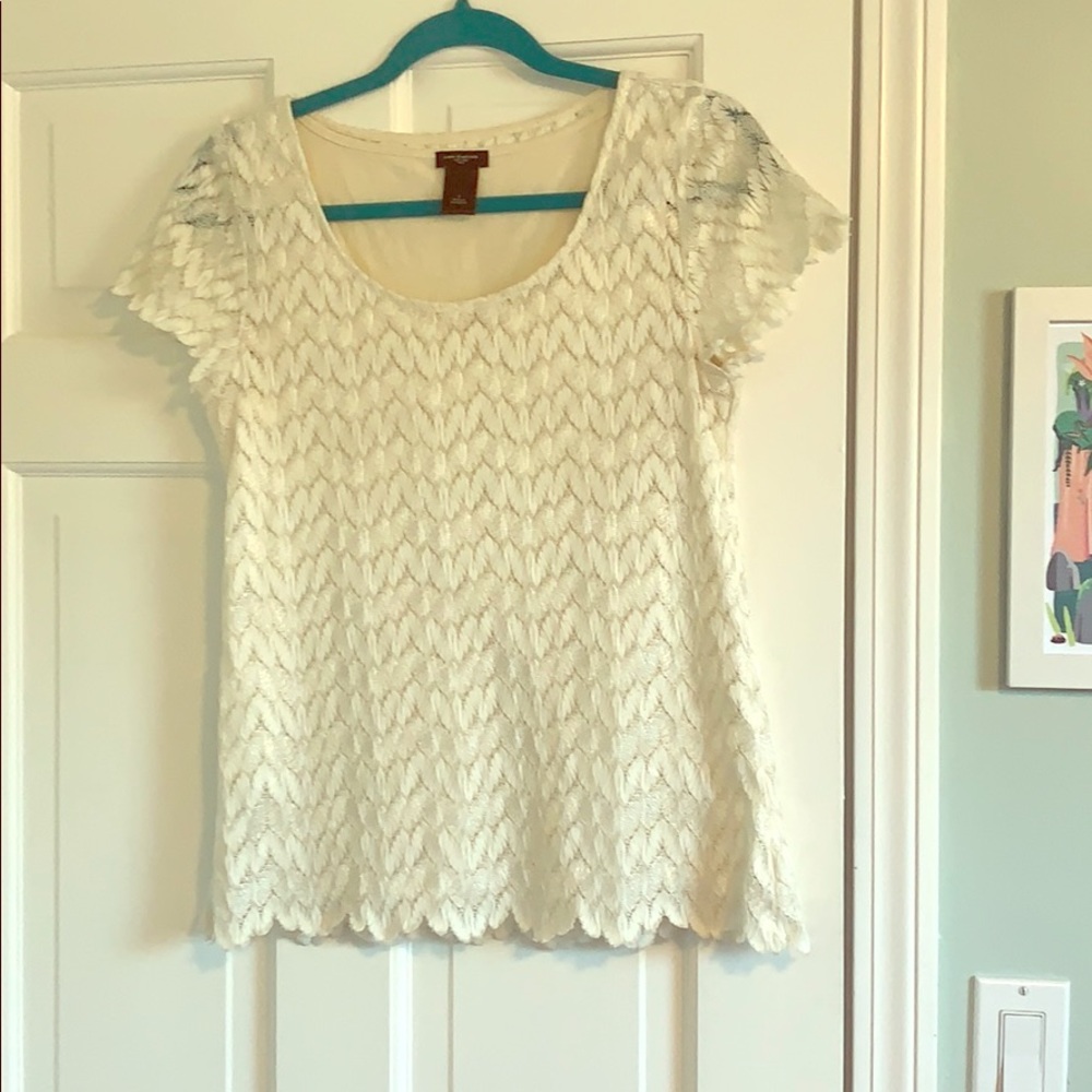 Ann Taylor feather detail shirt